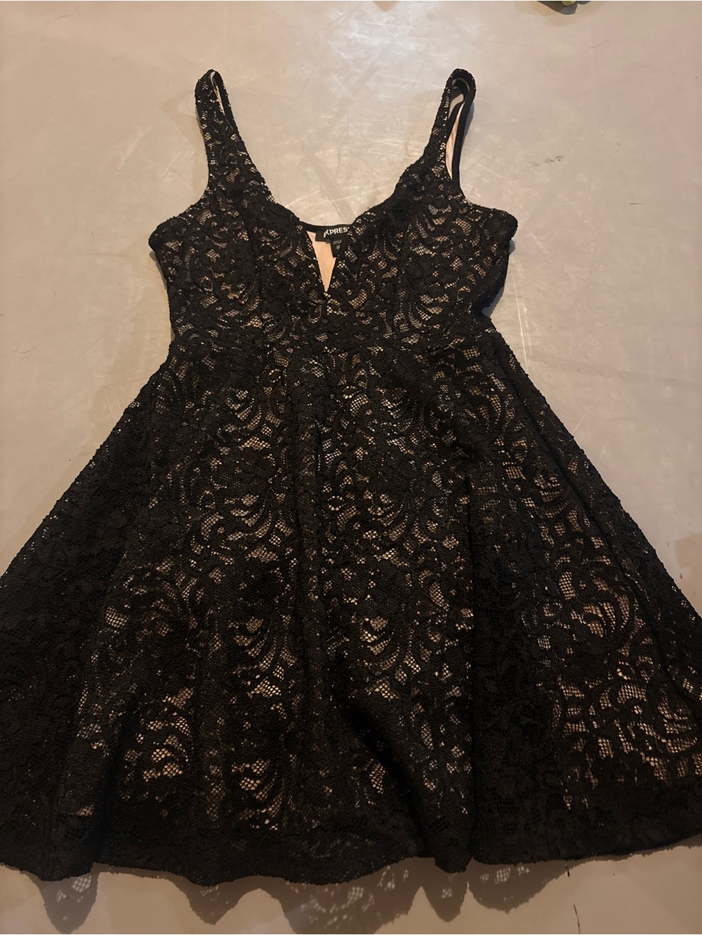 Express Black Lace Mini Dress